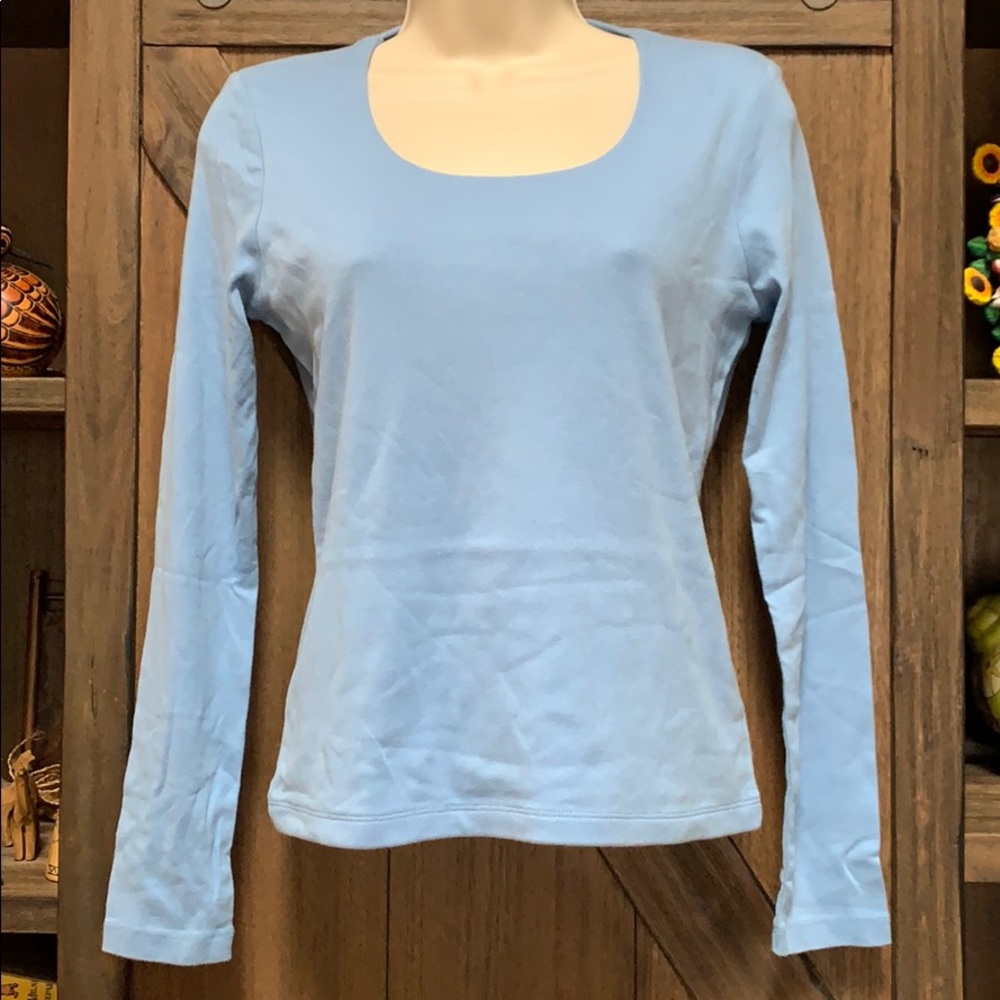 Ann Taylor round neck long sleeve cotton tee, XS